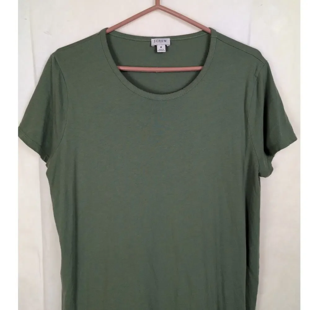 J.Crew green tshirt dress Size Medium Casual Staple Minimal Preppy Comfycore